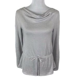 White House Black Market Gray Striped Top